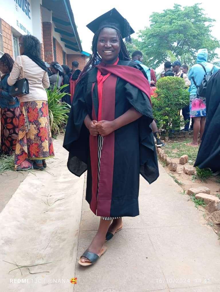Mirriam Zgambo, an outstanding student, during her graduation