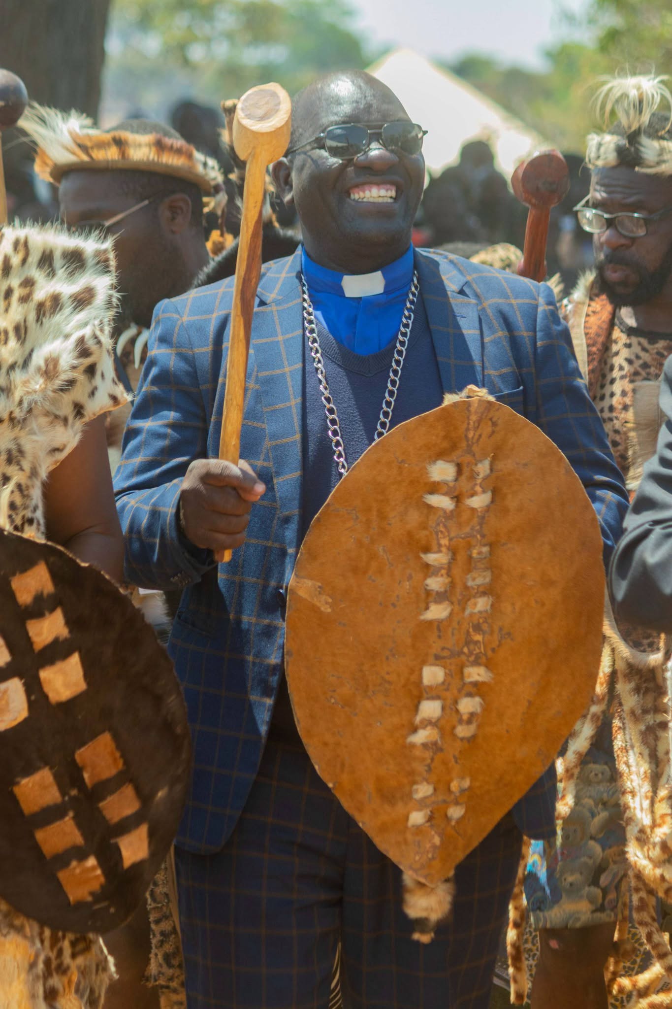 Heritage on display: a shield and ceremonial staff